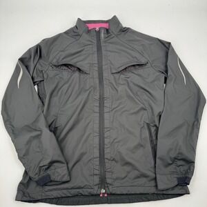 Nike Women's L Running Jacket Gray Pink Reflective Lightweight‎ Coat 253855-010